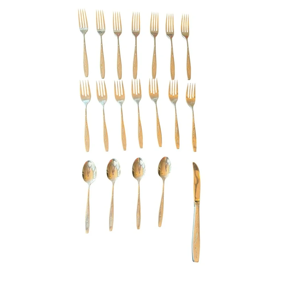 International Stainless Flatware Silver Deluxe Tonight Atomic Starburst
